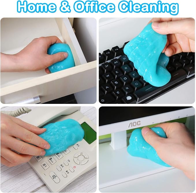 Car Cleaning Gel Detailing Kit - Automotive Dust Crevice Cleaner Slime for Auto Interior Detail Removal - Putty for Keyboard Cleaning and Car Accessories