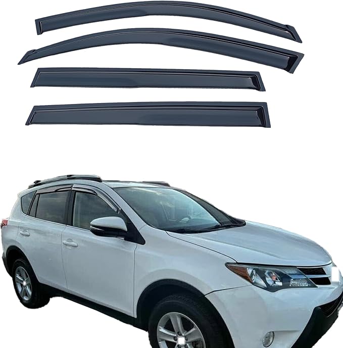 Tape On Window Visors Rain Guards Deflectors for 2006-2012 Toyota RAV4,Side Window Wind Deflectors Shade for RAV4 06-12, Vent Visors Car Accessories-4pcs