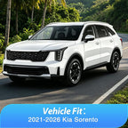 Tape-On Rain Guards for Kia Sorento 2021-2026, Dark Smoke Tinted Out-Channel Window Visors, Vent Deflectors for Fresh Air, Rain & Wind Protection, 4PCS