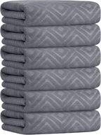 Bath Towel, Microfiber Bath Towels Set 6 Pack (30" x 60") - Large Size, Extra Absorbent, Quick Drying, Grey Diamond Embossed