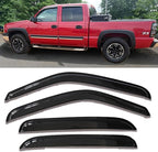 Side Car Window Visors rain Guards Compatible with 2001-2006 Chevy Silverado/GMC Sierra 1500/2500/3500/1500 HD/2500 HD Crew Cab, Vent Deflector Window Rain Guard Sun Shade Visors