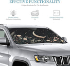 Windshield Sun Shade Moon Flower Field Rustic Car Front Window Sunshade Cover for Truck SUV Blocks UV Rays Automotive Visor Interior Protector 55 x 30 inch