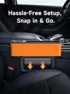 Car Seat Gap Filler Organizer with 69W Retractable Car Charger | 2 USB Ports and 2 Charging Cable Car Seat Organizer, Seat Gap Storage Box for Sedans Suv Truck, Car Interior Accessories