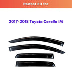 KPY Rain Guards Fit for 2017-2018 Toyota Corolla iM, Out-Channel Window Visors Vent Wind Deflectors 4PC, Car Accessories for 17-18 Corolla iM (iM Model Only)