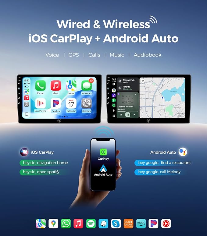 QLED Linux Car Stereo Radio for Honda CRV 2007-2011 Fast Boot Wireless CarPlay & Android Auto, Bluetooth AM/FM SWC Plug and Play