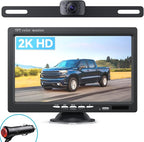 Backup Camera for Truck 7' HD 2K Front/Rear View Monitor kit IP69 Waterproof Night Vision DIY Grid Lines for Car RVs Trucks Tractors Bus Semi-Trailers Pickup AY7