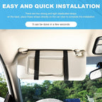 2 PCS Car Sun Visor Organizer, Auto Interior Visor Storage Pouch Holder with Zipper, Multi-Pocket Net Personal Belonging Organizer, Universal Car Accessory for Card, Document (Black)