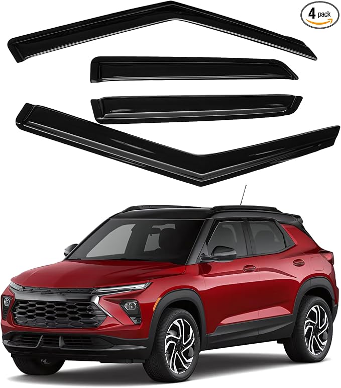 Rain Guards - Window Visors for Chevrolet Trailblazer 2021-2025 2026, Outside-Mount Tape-On Side Window Wind Deflectors for Trailblazer Accessories, Vent Visors Shades Rainproof