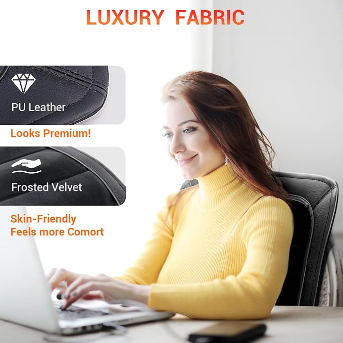 Heated Seat Covers, 43.31”Longer PU Leather Comfortable Seat Cushion, Universal Full Back and Seat Cover for Home Office, Easy to Use Heating Pad for Chairs, Winter Christmas Gift | Universal Full Back and Seat Cover for Home Office, Easy to Use Heatin...