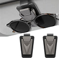 Sunglasses Holder for Car, Sun Visor Organizer Glasses Holder Clip | 2 Pack Metal One-Handed-Operation Sunglasses Holder for Car, Visor Glasses Case, Universal Car Eyeglass Storage Accessories