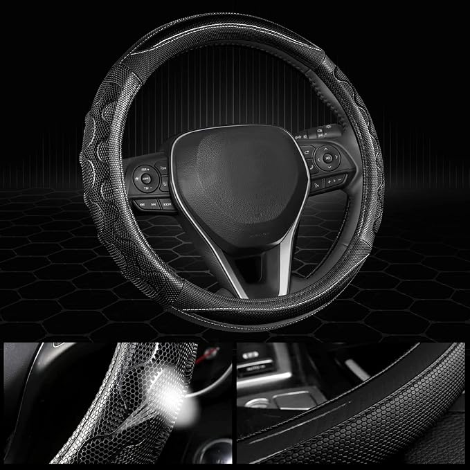 Steering Wheel Cover for Toyota, Auto Car Steering Wheel Cover for Toyota Highlander Rav4 Corolla Camry,Standard Size- Black
