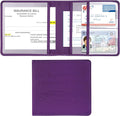 Car Registration and Insurance Holder, Vehicle Glove Box Car Organizer Men Women Wallet Accessories Case for Cards, Essential Document, Driver License, Purple