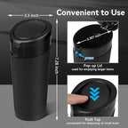 Car Trash Can Bin with Lid - 2 Packs Mini Car Garbage Can Cup Holder-Black Small Leakproof Vehicle Trash Garbage Can Bin-Automotive Car Organizers and Storage for Back Seat SUV Truck Accessories