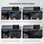 2 Pack Back Seat Car Organizer, Multifunctional Car Organizer Seat Back, with Tissue Box Holder, 2 Cup Holders & 2 Cup Hooks for Phone, Drinks, Toy, Snacks for Keeping Cars Tidy, Fits Most Vehicles