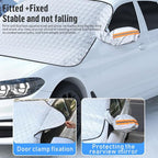 Car Windshield Snow Ice Cover with Side Mirror and Elastic Hook, 5 Magnetic Automotive Windshield Snow Frost Cover, Foldable Car Windshield Sun Shade for Most Cars, SUV/Truck/MPV(61"x46"Inch)