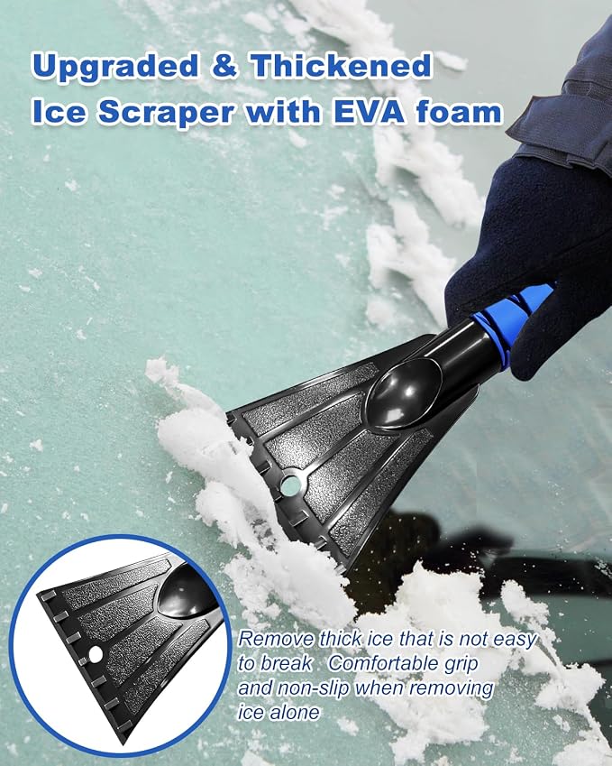 27'' Ice Scraper Snow Brush for Car Windshield, Aluminum Snow Removal Tools with Foam Grip for SUV Vehicle Auto Trucks Window