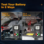 Car Battery Tester 6V 12V 24V Accurate Digital Auto Analyzer 100-2000 CCA Voltage SOH SOC Internal Resistance Test for Cars Trucks SUV ATV Boats Motorcycles Vehicle