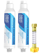 Inline Water Filter, Dedicated for Car Washing, Window & Yard Cleaning, Effectively Reduce Hard Water Spots, Soften Water, Upgraded Formula, 2 Pack with Hose Protector