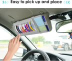 Trinkrittey Gray Car CD Case Holder Vehicle Sun Visor Organizer Vehicle Visor Storage Orangizer Large Capacity CD Visor Case with 12 DVD Storage Sleeves 1 Mesh Pocket 1 Pen Holder and Elastic Strap