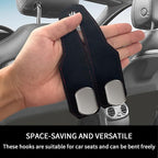 Car Seat Headrest Hooks for Purses and Bags, 2 Pack Bag Purse Holder for Car With Double Metal Hooks, Car Purse Hanger, Headrest Back Seat Handbags Hook Cute Hanging Accessories, Black