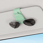 Sunglass Holder for Car Visor, Suede Cloth Magnetic Sunglass Organizer for Car Accessories, 2 Packs, Pastel Green