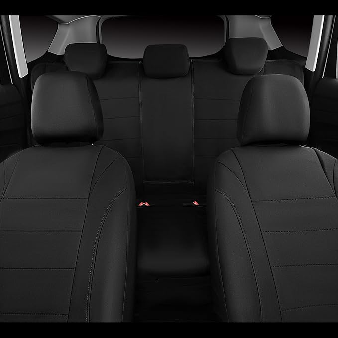 Neoprene Waterproof Seat Covers, Universal Fit Black Full Sets, Protective Interior Covers for Auto SUV, Vans, Sedans, Trucks