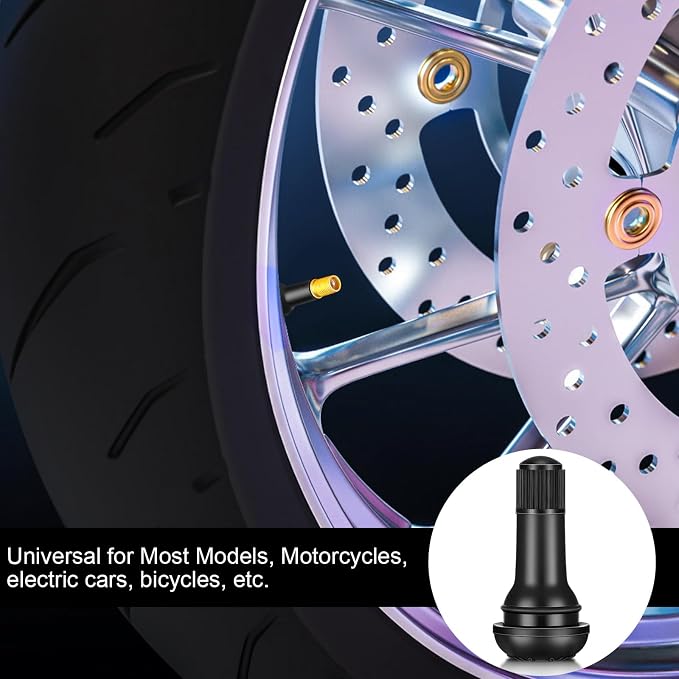 500 Pieces TR413 Valve Stems Tubeless Bulk Rubber Snap-in Valve Stems for 0.453 Inch Rim Holes, Black Standard Length Replacement Tool for Car Tubeless Replacement