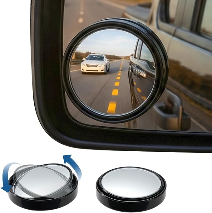 Blind Spot Mirror 2 Pack HD Frame Convex Glass for Wide Angle View and Safer Lane Changing Compatible with Cars SUVs Trucks RVs Easy Stick On & Long Lasting Durability
