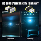 4 PCS USB LED Car Interior Atmosphere Lamp, Portable Mini LED Night Light, Plug-in USB Interface Trunk Ambient Lighting Kit, Universal Car Interior Accessories (Ice Blue)