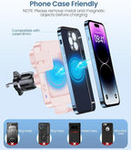 Wireless Car Charger, 15W Fast Charging Auto-Clamping Car Mount Hands-Free Car Charger Mount for Dash Windshield Air Vent Compatible with iPhone 16 15/14/13/12, Samsung S23/S22/S21 Pink