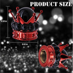 4PCS Crown Bling Tire Stem Valve Caps, Crystal Diamond Tire Air Cap Set Universal Copper Core Stem Covers for Cars, SUV, Trucks, Bikes, Motorcycles, Bicycles (Red & Black)