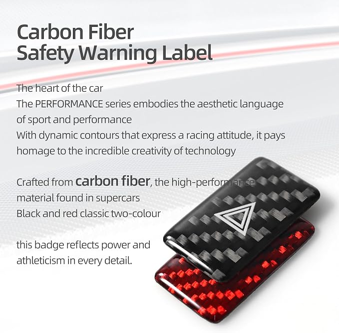 Warning Lights Button Sticker Carbon Fiber Red | Compatible with Honda 10th Gen Civic 2021 2020 2019 2018 2017 Center Console Decal Car Interior Accessories