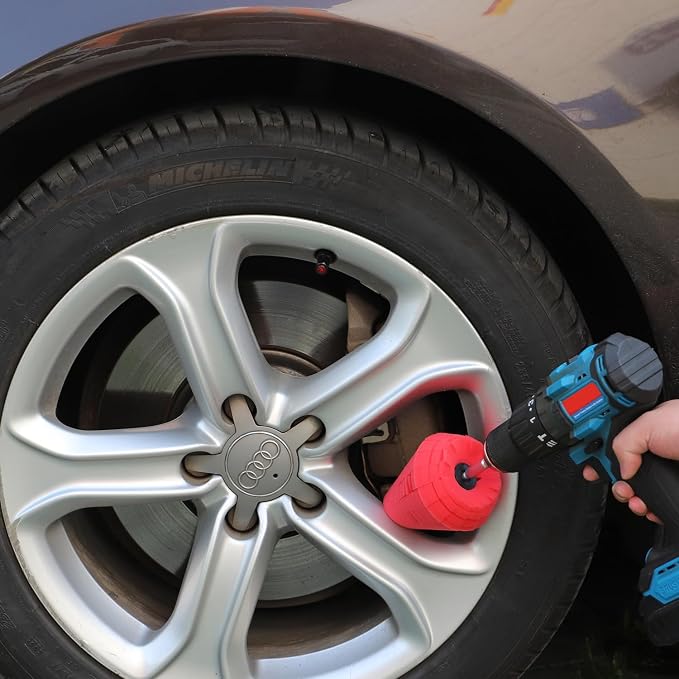 Metal Polishing Tool, Auto Cone Metal Polish Buffing Polishing Ball, Drill Buffing Sponge Pads Buffing Wheel for Drill Foam, Sponge Buffing for Automotive Car Wheel Hub Care