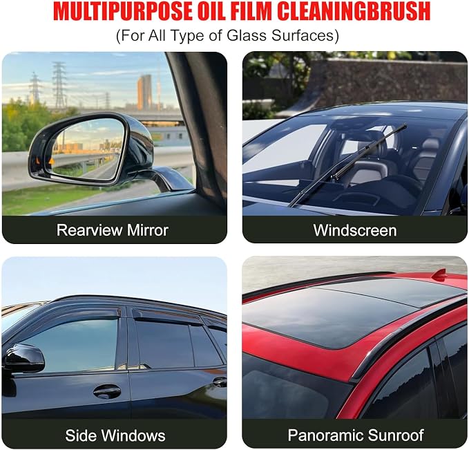 JoanofArc Oil Film Remover for Car Windshield - 120ml Glass Cleaner Spray for Auto Glass, Removes Oil Film for Crystal Clear Vision, Anti-Fog Treatment for Night Driving Safety