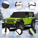 Windshield & Front Side Window Snow Cover Replace for Jeep Wrangler/Jeep Gladiator, 600D Oxford Cloth Windshield Cover with Mirror Cover for Snow Rain Hail Protection (Wrangler)