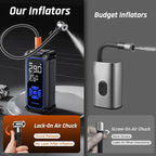Tire Inflator Portable Air Compressor, Dual Power - 6000mAh & 12V DC, Cordless Air Pump for Car Tires, Bikes, Motorcycle, Balls with LED & Digital Pressure Gauge, Auto Shut-off