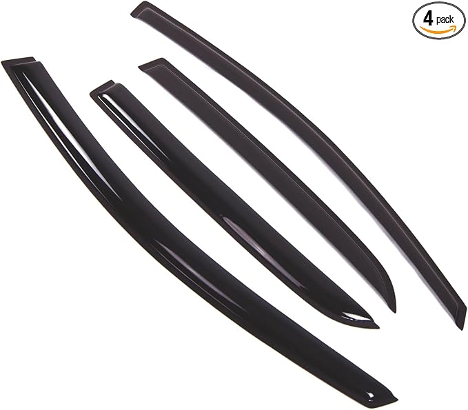 Outside Mount Window Vent Visors Rain Guards Compatible with Mazda Mazda5 2006-2009 | Side Window Wind Deflectors Rain Shields | Smoke Tinted, 4 Pcs Set, DGWV-485