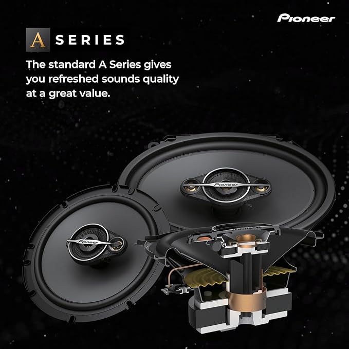 A-Series Standard TS-A6881F 6” x 8” 4-Way Speakers (Pair) – 350W Max, Balanced Sound + Smooth Treble, Enhanced Bass, Great Stock Replacement