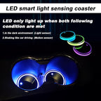 4pcs LED Car Cup Holders, Waterproof Cup Holder with 7 Colors Changing USB Charging Mat, LED Interior Atmosphere Lamp Decorations with 2pcs USB Cables for Car Truck Vehicle Accessories