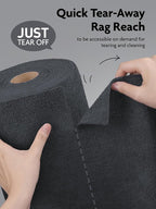 Microfiber Cleaning Cloth Roll-675 Sheets(9 Rolls of Dimgrey) | 12'' by 12'', Super Absorbent, Lint-free, Tear-away Microfiber Towel Roll, for All-Purpose Cleaning