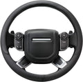 Breathable Car Steering Wheel Cover 16 inch Auto Universal Leather Wrap Non-Slip Steeringwheel Protector Automotive Interior Accessories, Black (Suit for 15 1/2-16 inch)