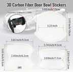 4Pcs Semi-Transparent Carbon Fiber Like Car Door Handle Cup Protective Sticker Auto Door Paint Guard(M)