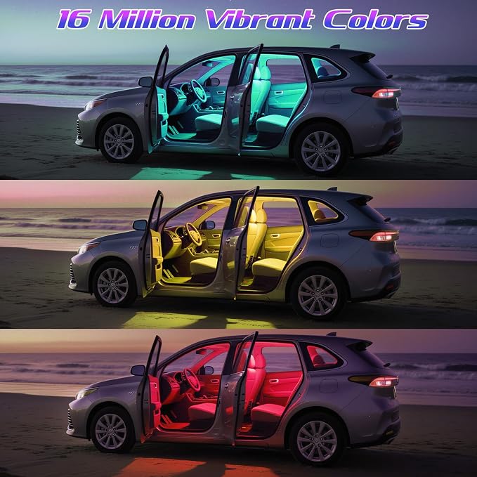 Led Lights for Halloween Car Accessories Interior, Christmas White Elephant Gifts for Him Her Men Women Teen Boys Girls, APP Control with USB Port Color Change Lights for Truck Decor