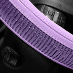 Bling Steering Wheel Cover – Purple Diamond Design, Universal Fit 14.5-15 Inch, Microfiber Leather, Anti-Slip & Breathable Design for Men and Women