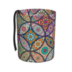 Car Trash Bag Vintage Mandala Floral Waterproof Trash Small Car Can Portable Collapsible Car Garbage Can Hanging for Back Seat Floor or Hanging Headrest Car Decor Road Trip Essentials