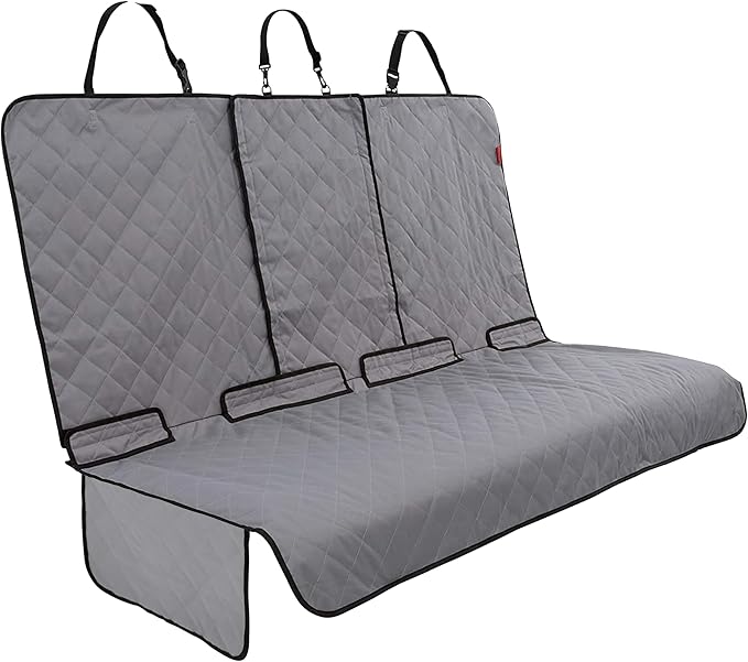 Car Seat Cover & Protector for Dogs - Non-Slip Waterproof Seat Covers for Trucks & Cars - Universal Fit Dog Backseat Protector - Machine-Washable Pet Travel Accessories - Gray, Large