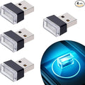 4Pcs Ice Blue USB Car Interior Atmosphere Lamps, Universal Mini Led USB Lights for Car Decoration, Lighting