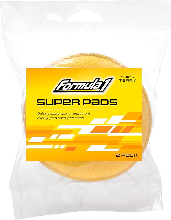 Super Car Wax Applicator Pad – Soft Polishing Pads Leave No Scratches – Reusable & Washable Car Wax Applicator Pads – Terry Cloth Applicator Pads for a Swirl-Free Shine (2 Pack, 3”)
