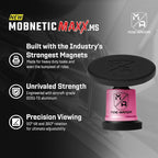 MobNetic Maxx MS - MagSafe Compatible Car Phone Mount w/ 90º Tilt, 360º Rotation & Durable Aluminum Build, Magnetic Holder for iPhone & Android Devices, USA Assembled - Pink
