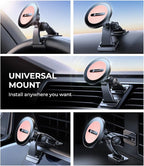2025 Upgrade for MagSafe Car Mount [Strongest Dashboard Adhesive & 25N Magnetic] Cell Phone Holders for Your Car, 360° Adjustable Phone Holder Mount for All Smartphones & Vehicles